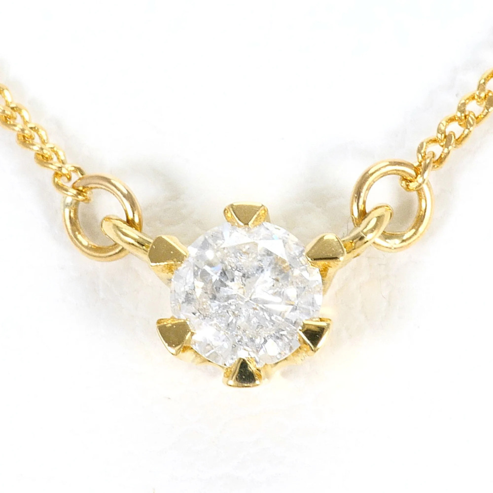 18K (18-karat) Yellow Gold Necklace with 0.16ct Diamond, Total Weight 1.5g, 4...